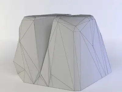 Black rock Low-poly 3D model