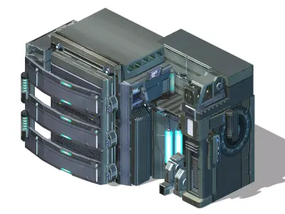 Machinery Factory - Wall 01 3D model