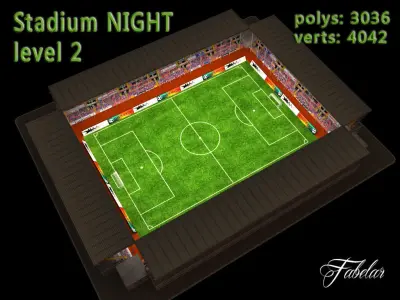 Stadium Level 2 Night Low-poly 3D model