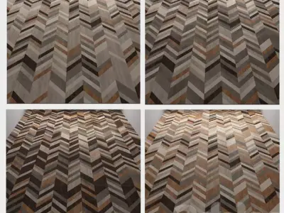 wood floor 4 types 3D model