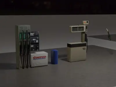 Petrol station asset pack 3D model