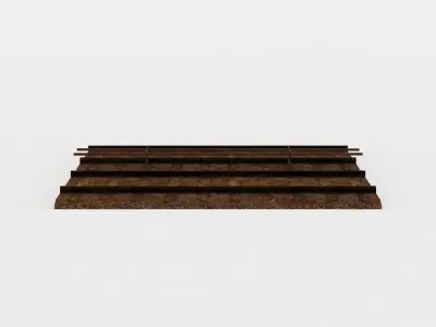 Rail segment Low-poly 3D model