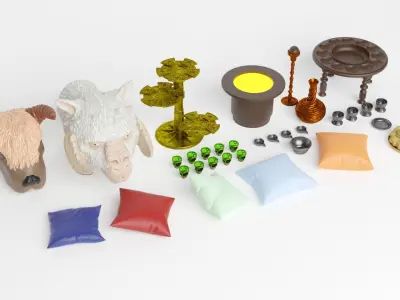 Jabbas Throne Room - Set 5a - Trophy room Attributes 1-6 scale 3D print model