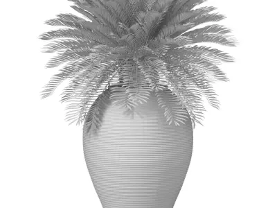 Beautiful Decorative Evergreen tall Palm Tree Garden Tall Vase 3D model