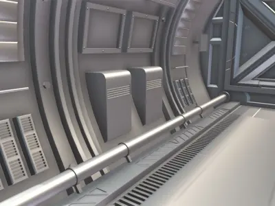 Sci-Fi Corridor Pack Low-poly 3D model