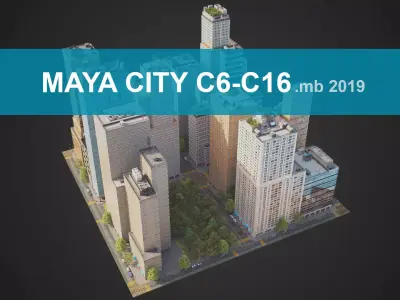 City District C6-C16 MAYA Low-poly 3D model