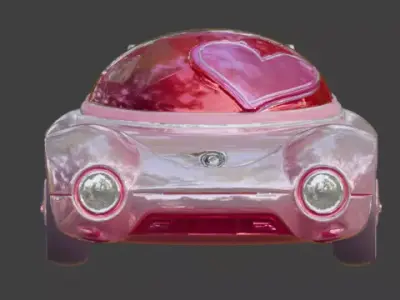 Stylized Sci-Fi Valentine Hover Car 3D Model Low-poly 3D model
