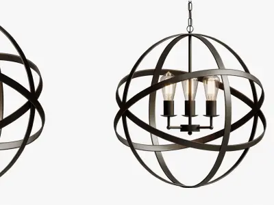 pendant iron farn flat 3D model