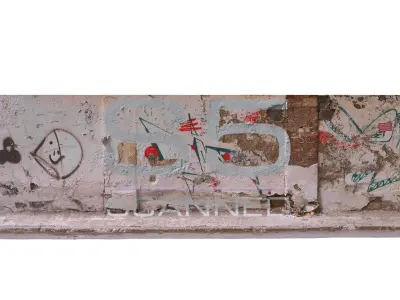Wall on the street scan SP1 Low-poly 3D model