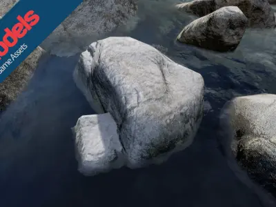 Unimodels River Rocks vol 1 Unity Version Low-poly 3D model