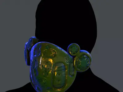 Gas mask helmet scifi Low-poly character art game space Low-poly Low-poly 3D model order