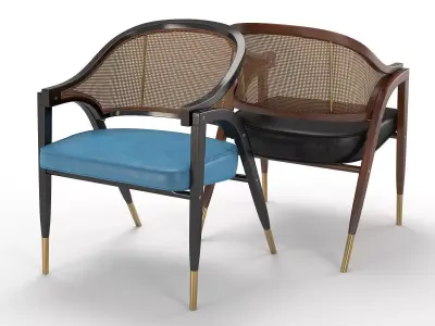A Frame Rattan Chair 3D model