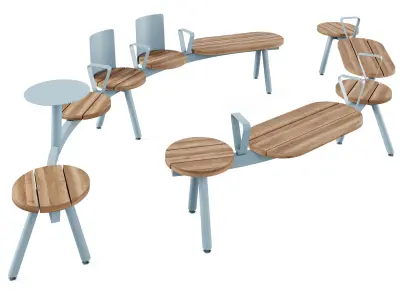 Park benches Morse by mmcite 3D model