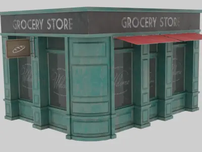 Grocery Store Low-poly 3D model