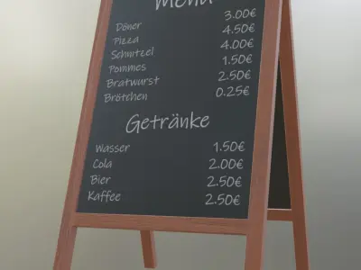 Gastro-Aufsteller Kundenstopper 1  Low-poly 3D model