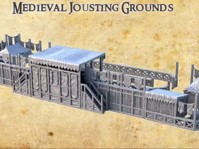 Medieval Jousting Grounds Tabletop Terrain 28 MM 3D print model