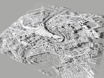 Cityscape Bern Switzerland 3D model