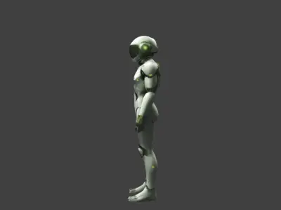 Rigged And Animated Sci-fi Character Low-poly 3D model