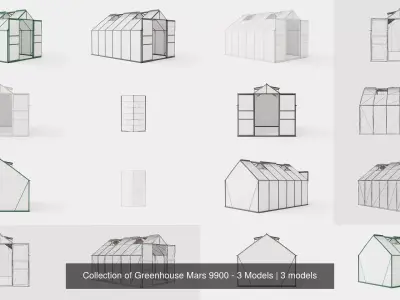 Collection of Greenhouse Mars 9900 - 3 Models 3D Model Pack