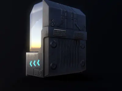 Sci-fi Water tank Low-poly 3D model