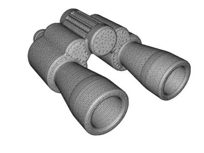 Classic Cartoon Binocular Low-poly 3D model