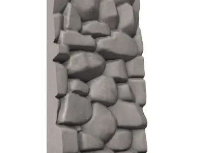 Damaged Rubble Stone Wall Section 3D print model purchase