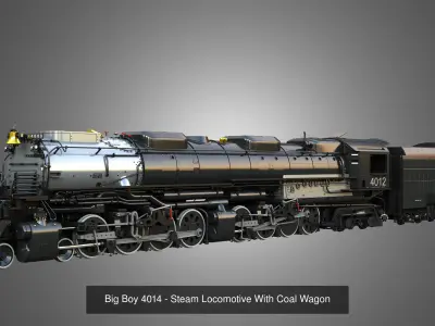 ICRR 1518 - Big Boy 4014 Steam Locomotive - Coal Wagon 2 in 1 3D Model Pack