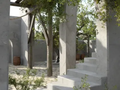 Stone Courtyard Environment 3D model