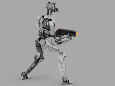 combat droid rigged character 3D model buy