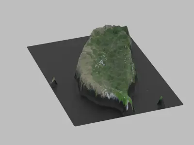 Taiwan Map Country Low-poly 3D model