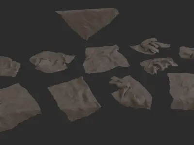 Old Fabric Cloth Assets 01 Low-poly 3D model