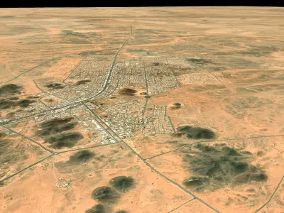 Mecca and the Red Sea coast of Saudi Arabia - tile n23 e42 3D model