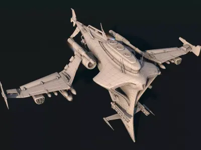 Spaceship 06 Modular Pack Low-poly 3D model