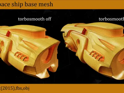 20 space ship Base Mesh   VOL04 3D model