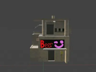 Futuristic Building Blend 3D model