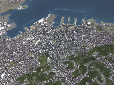 Dalian - 3D City Model Low-poly 3D model