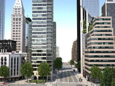 Skyscraper City Low-poly 3D model