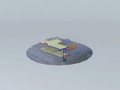 Fuel%26Retail station Mezhciems  Latvia Riga Bikernieku stree... Free 3D model