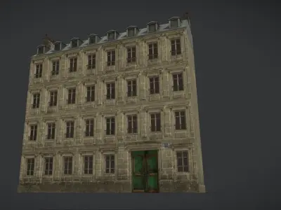 Paris Old Building Middle Low-poly 3D model