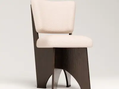 Architectural Accent Chair Low-poly 3D model