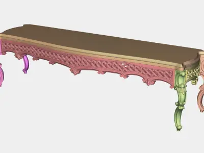Carved tv table for CNC 02 3D model