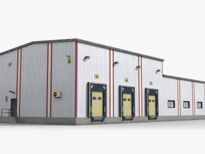 Factory x1 Low-poly 3D model