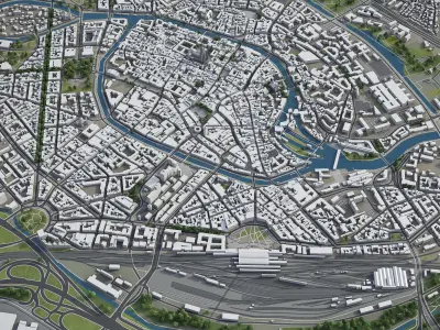Strasbourg  Low-poly 3D model