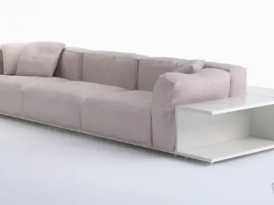 Modern long sofa 3D model