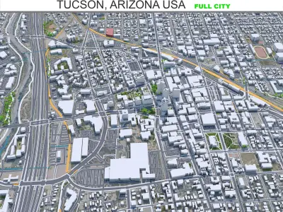 Tucson City Arizona USA Low-poly 3D model