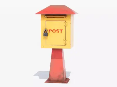 Post Box Low-poly 3D model