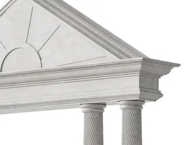 Classical Pediment with Elegant Columns 3D model