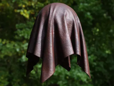 Seamless Vintage Burgundy Leather - Procedural Shader Texture