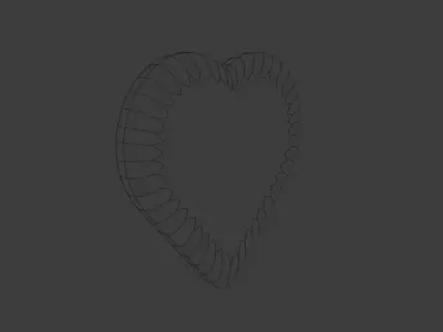 Heart Shaped Wall Lamp Low-poly 3D model