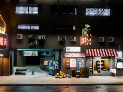 Cyberpunk Build And Shop  Low-poly 3D model